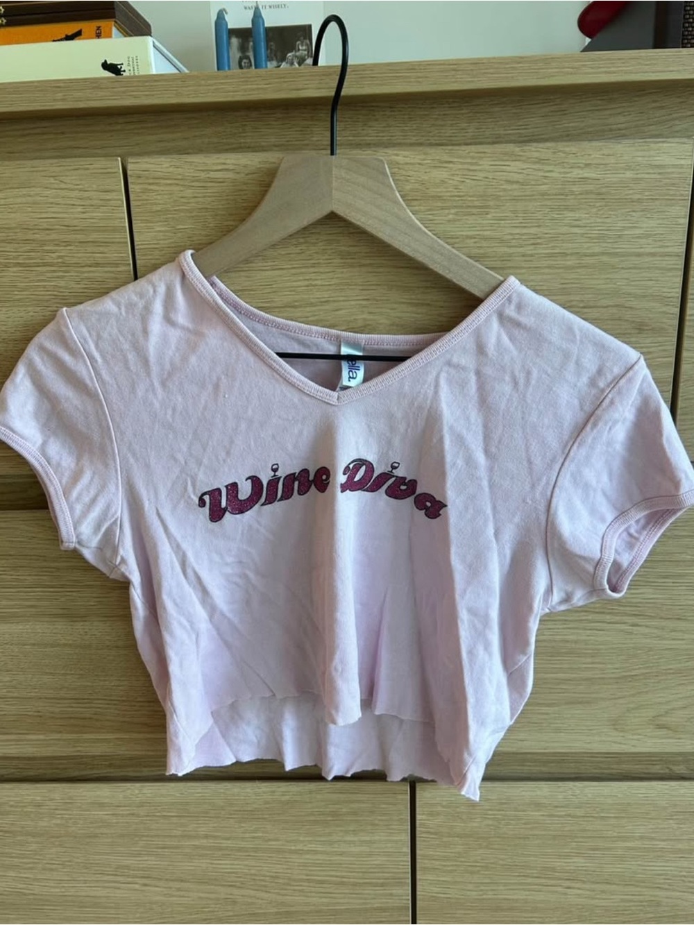 Wine Diva Pink Cropped Tee